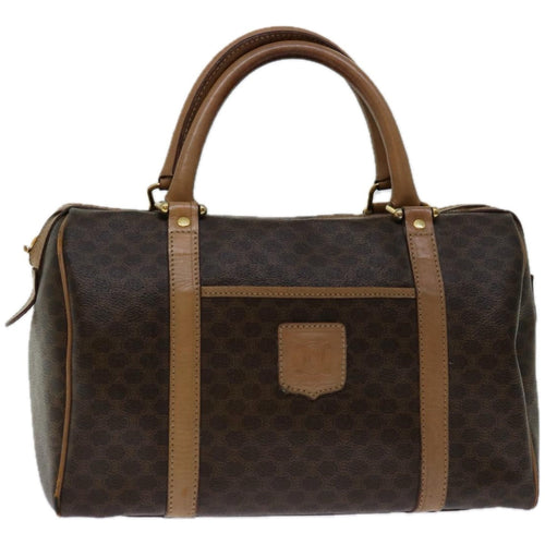 CELINE Macadam Canvas Hand Bag PVC Brown  67609
