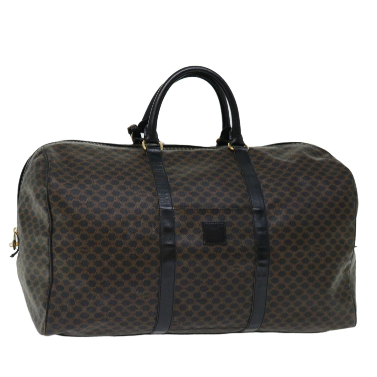 CELINE Macadam Canvas Boston Bag PVC Black  67629