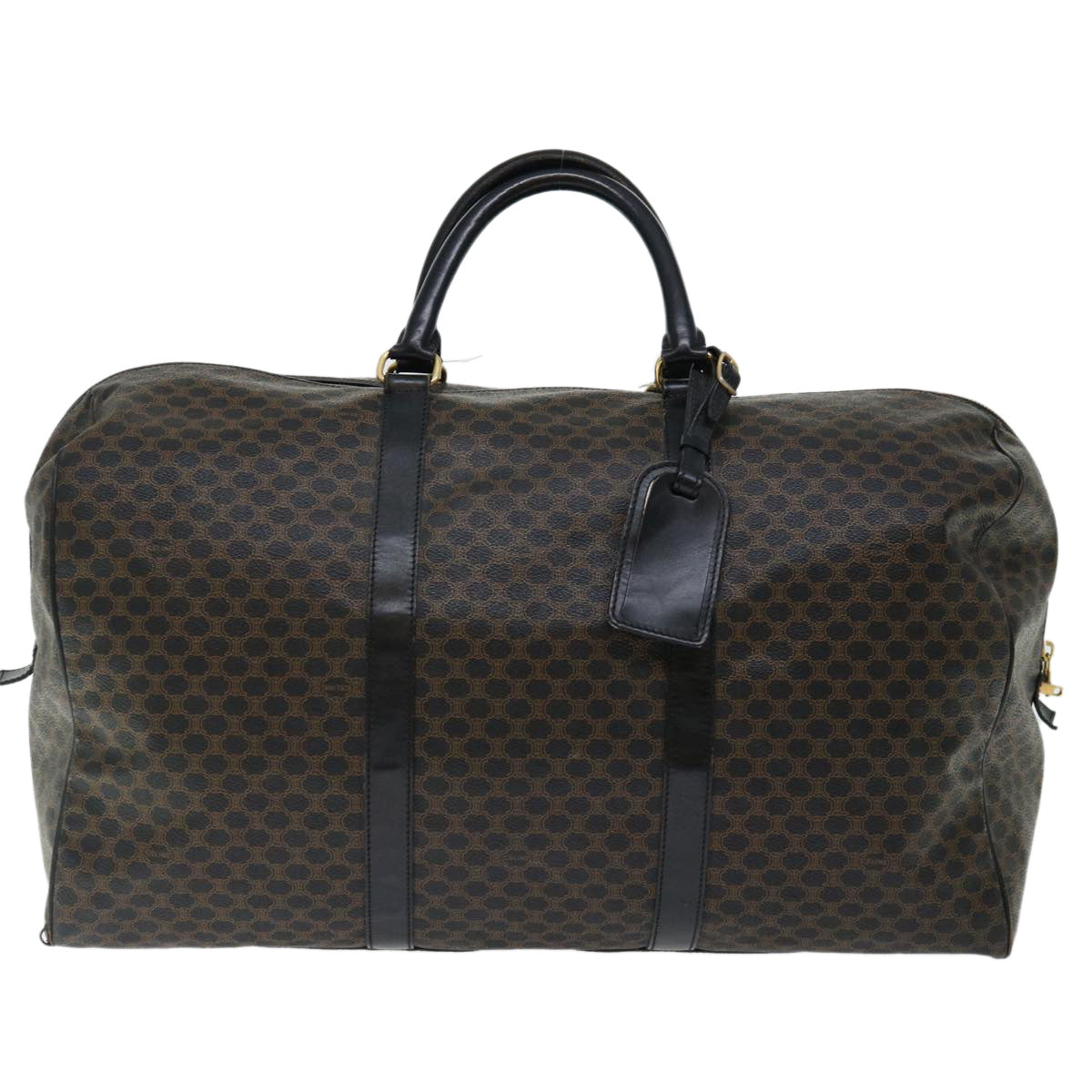 CELINE Macadam Canvas Boston Bag PVC Black  67629