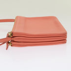 CELINE Trio Shoulder Bag Leather Pink  67657
