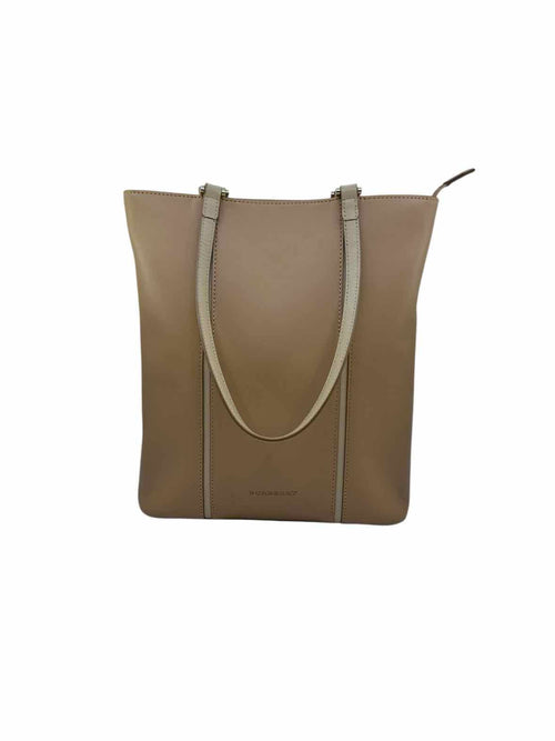 BURBERRY Camel Leather Solid Handbag