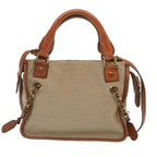Chloe Harley Shoulder Bag Canvas Leather Beige Brown 67671