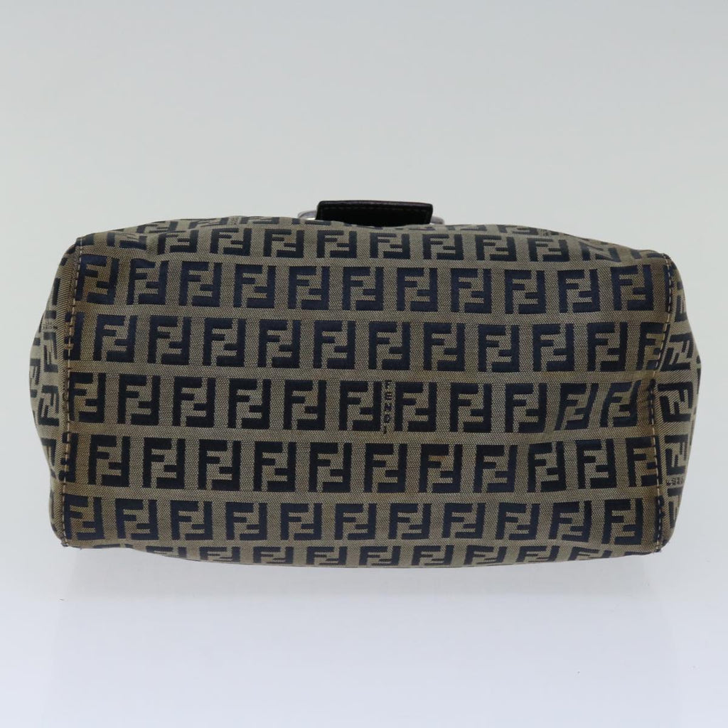 FENDI Zucchino Canvas Mamma Baguette Hand Bag Navy67746
