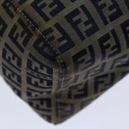 FENDI Zucchino Canvas Mamma Baguette Hand Bag Navy67746