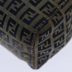 FENDI Zucchino Canvas Mamma Baguette Hand Bag Navy67746