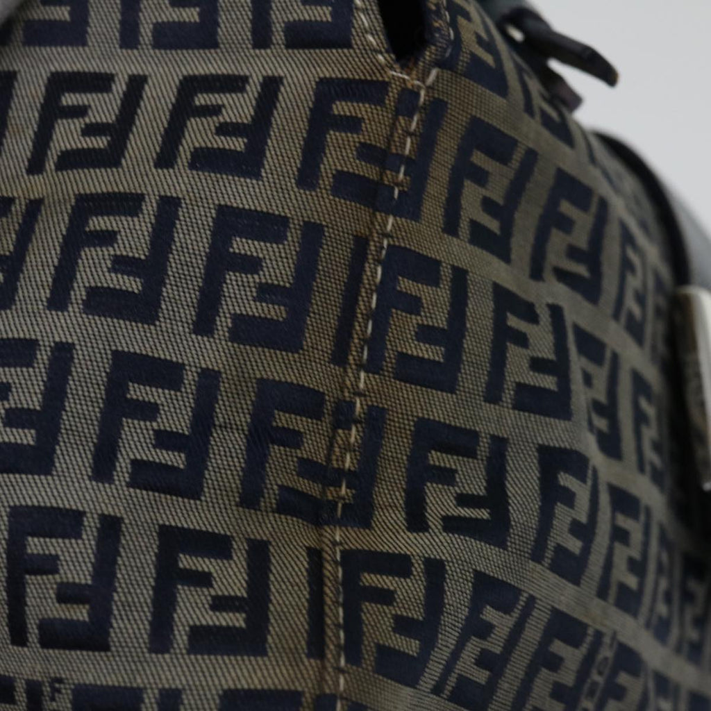 FENDI Zucchino Canvas Mamma Baguette Hand Bag Navy67746