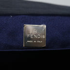 FENDI Zucchino Canvas Mamma Baguette Hand Bag Navy67746