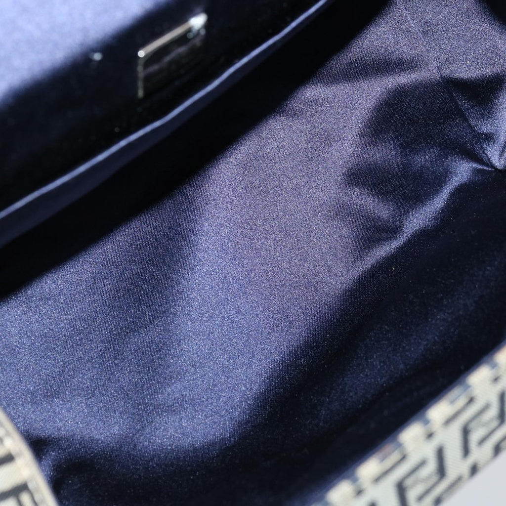 FENDI Zucchino Canvas Mamma Baguette Hand Bag Navy67746