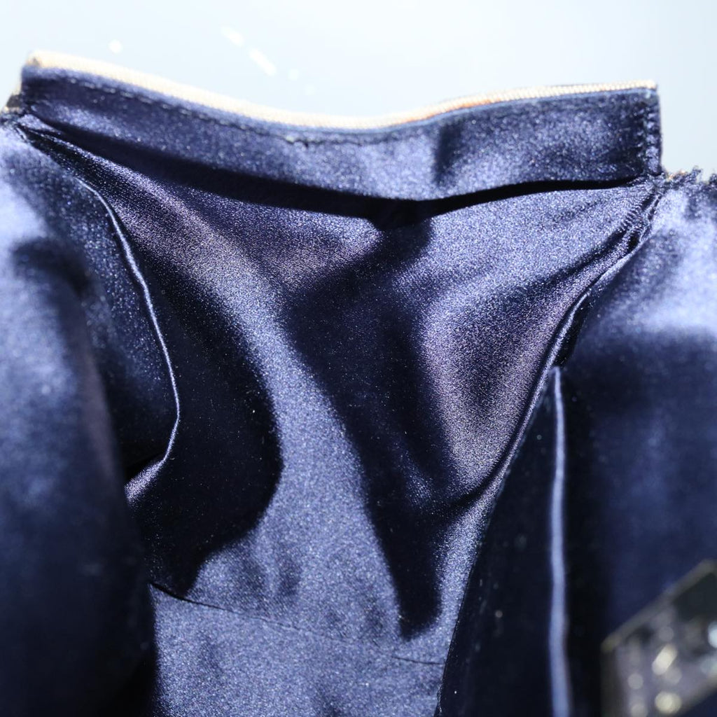 FENDI Zucchino Canvas Mamma Baguette Hand Bag Navy67746