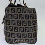 FENDI Zucchino Canvas Mamma Baguette Hand Bag Navy67746