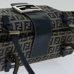 FENDI Zucchino Canvas Mamma Baguette Hand Bag Navy67746