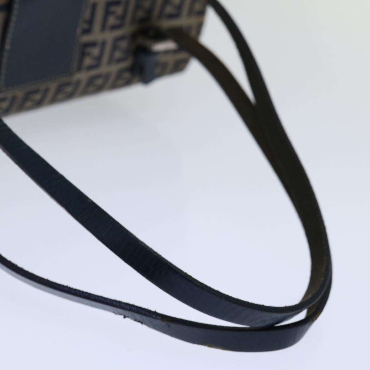 FENDI Zucchino Canvas Mamma Baguette Hand Bag Navy67746