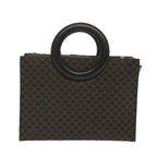 CELINE Macadam Canvas Hand Bag PVC 2way Black Auth 67776A