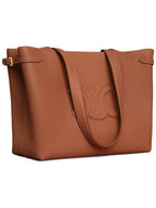 CELINE Cabas Anais Small Grain Calfskin Tote Bag Tan
