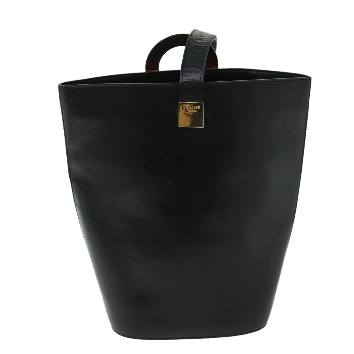 CELINE Shoulder Bag Leather Black  67807