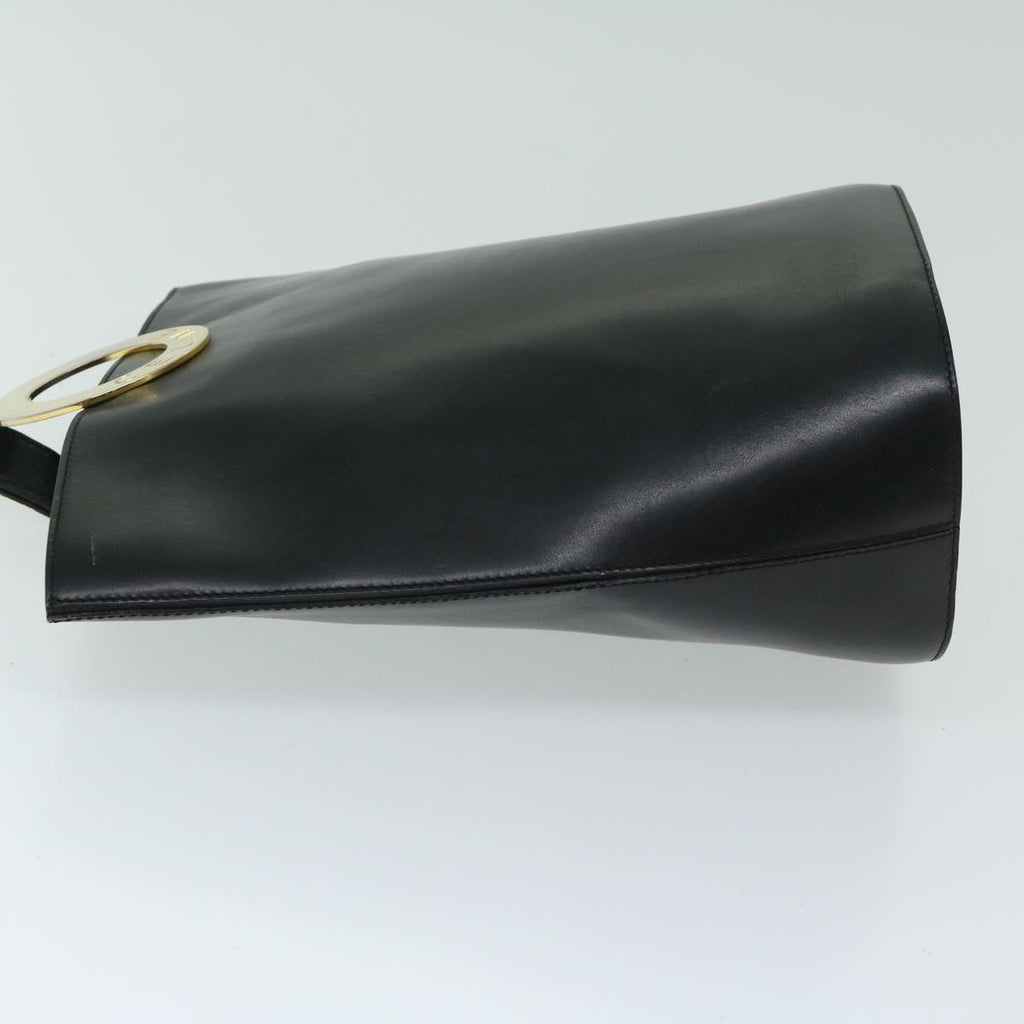 CELINE Shoulder Bag Leather Black  67807