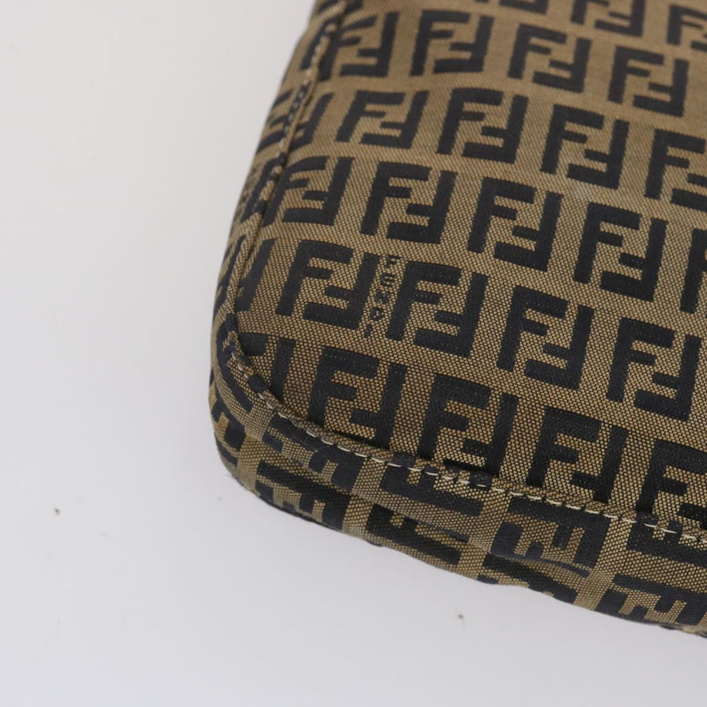FENDI Zucchino Canvas Mamma Baguette Shoulder Bag Navy67822