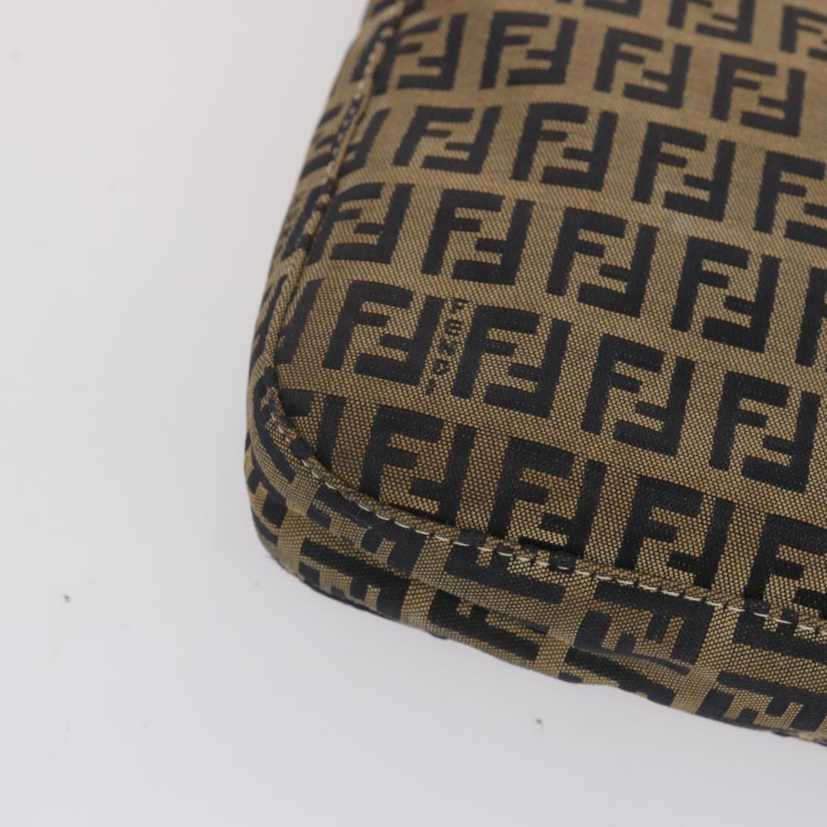FENDI Zucchino Canvas Mamma Baguette Shoulder Bag Navy67822