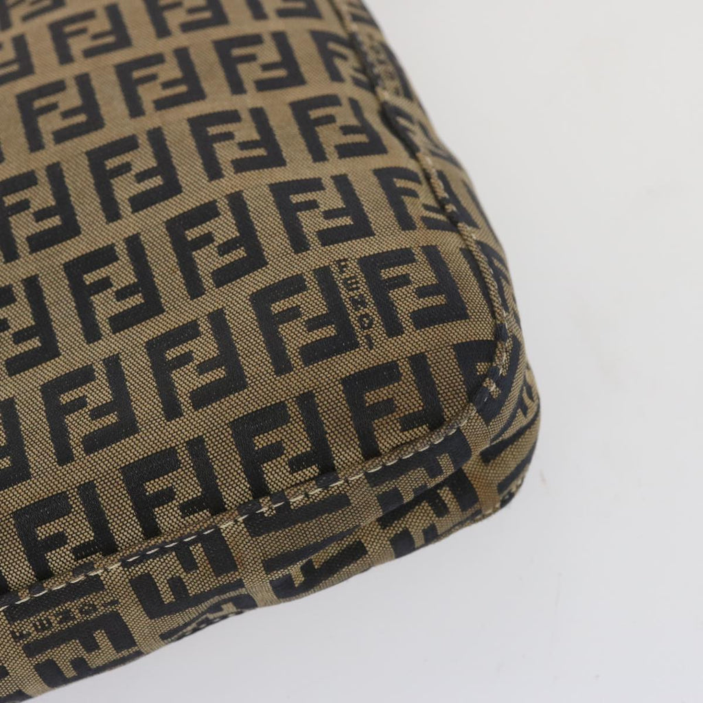 FENDI Zucchino Canvas Mamma Baguette Shoulder Bag Navy67822