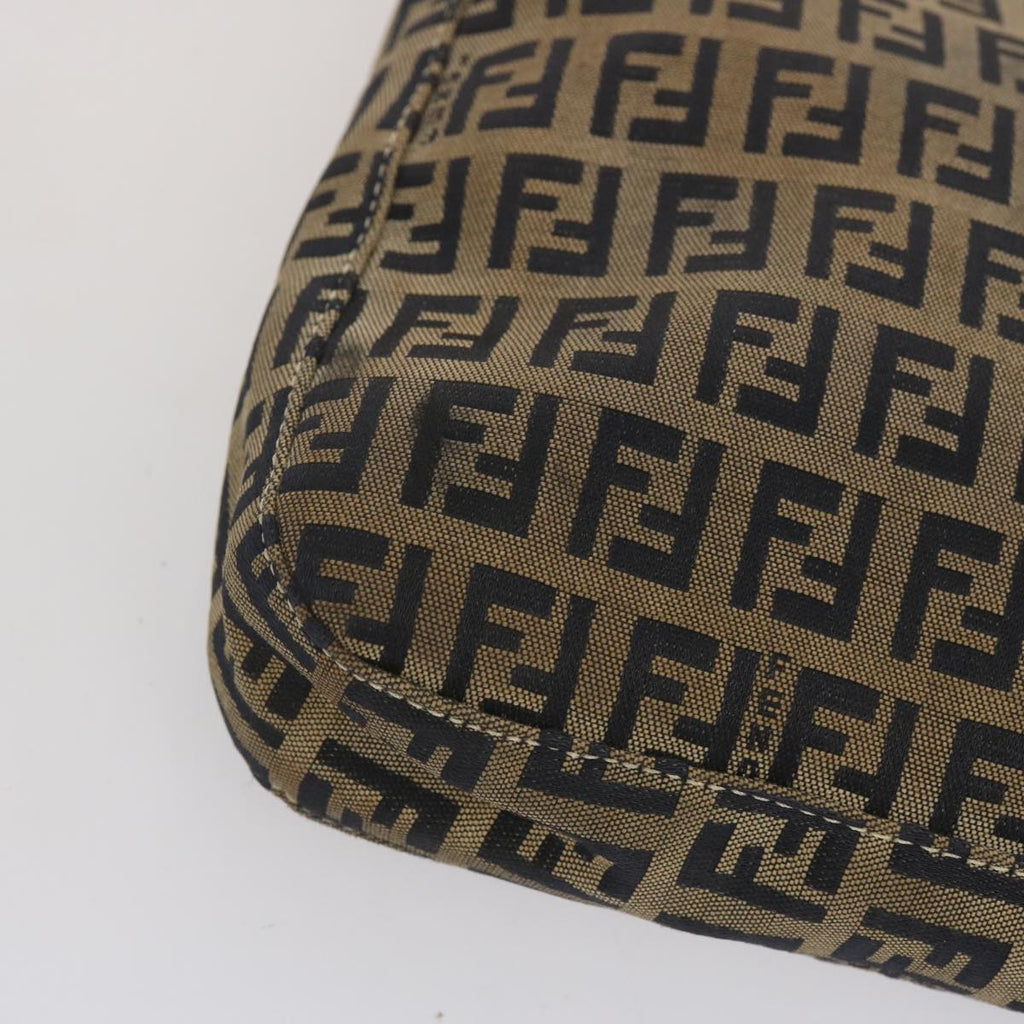FENDI Zucchino Canvas Mamma Baguette Shoulder Bag Navy67822