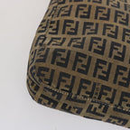 FENDI Zucchino Canvas Mamma Baguette Shoulder Bag Navy67822