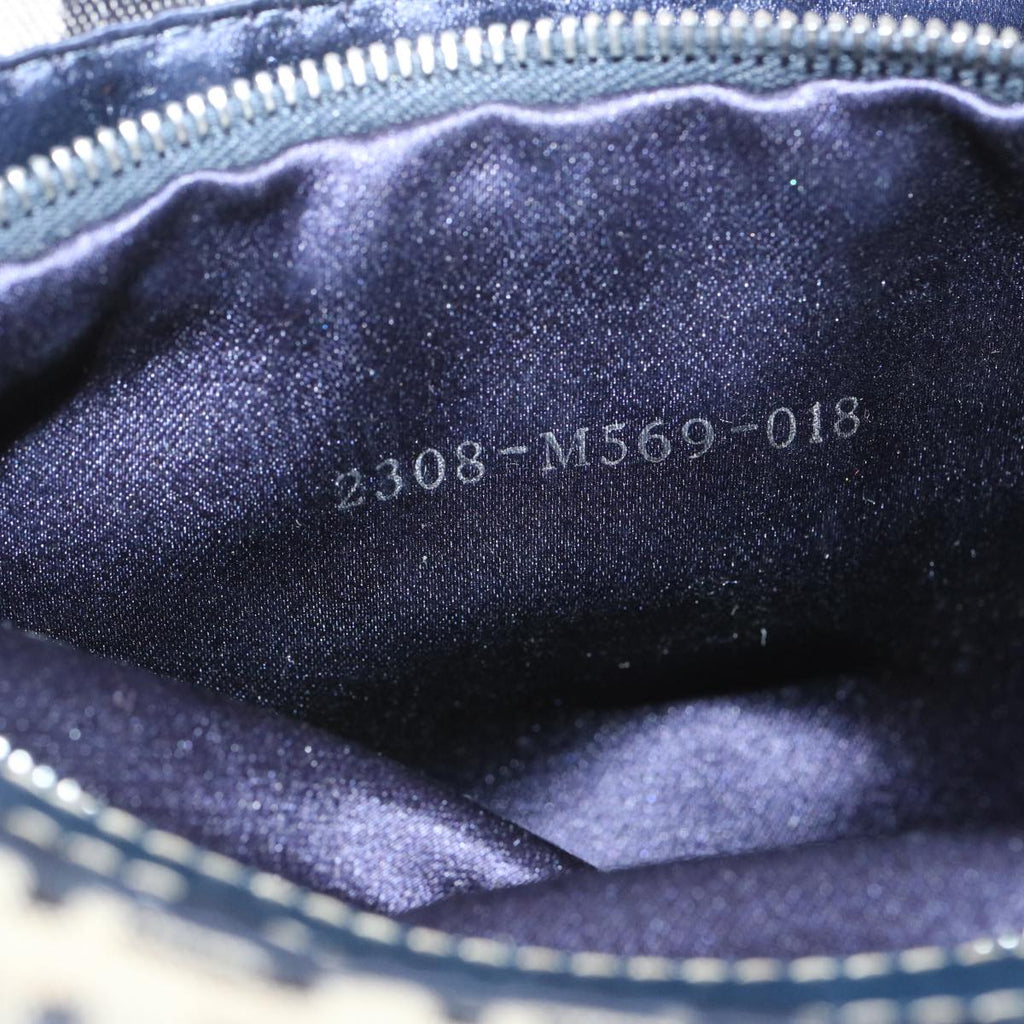FENDI Zucchino Canvas Mamma Baguette Shoulder Bag Navy67822