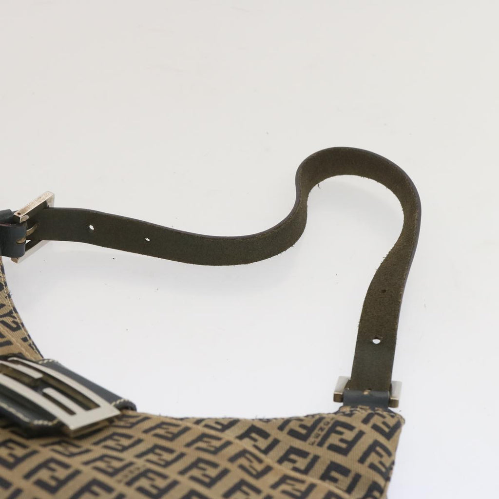 FENDI Zucchino Canvas Mamma Baguette Shoulder Bag Navy67822