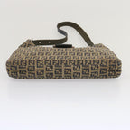 FENDI Zucchino Canvas Mamma Baguette Shoulder Bag Navy67822