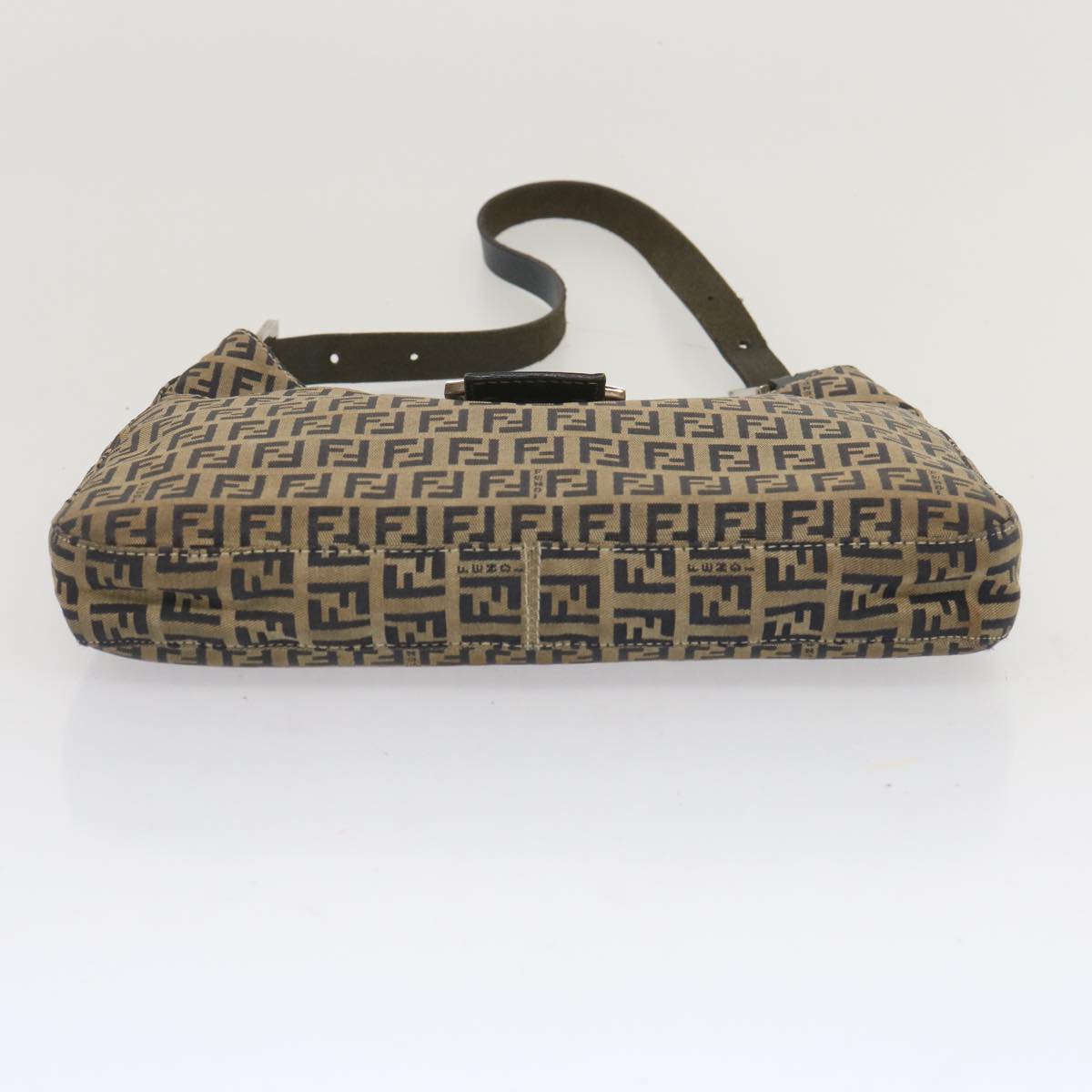 FENDI Zucchino Canvas Mamma Baguette Shoulder Bag Navy67822