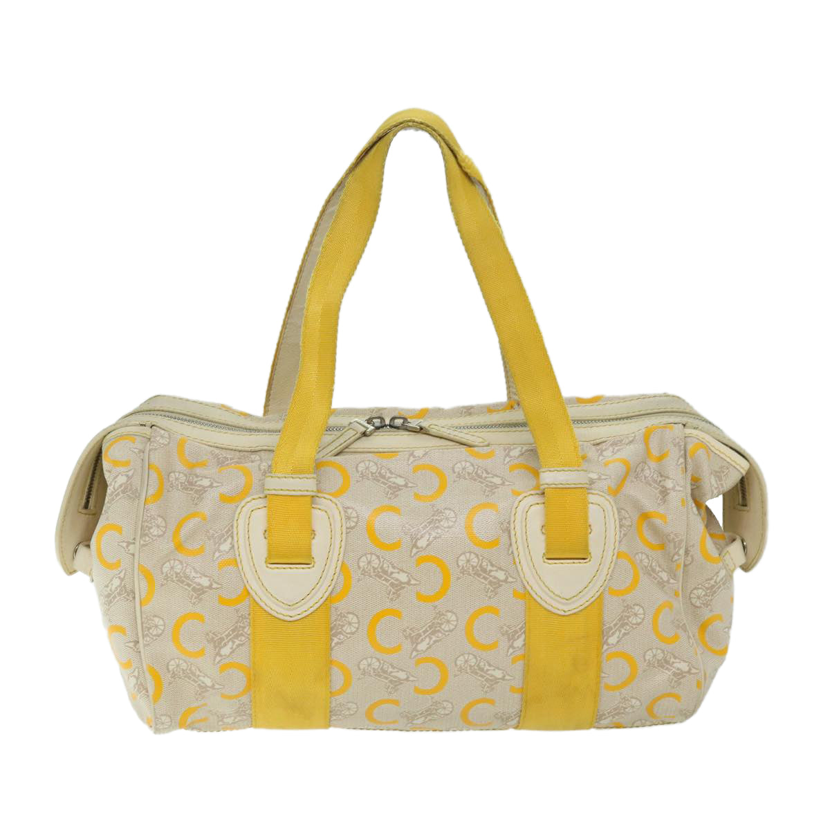 CELINE C Macadam Canvas Tote Bag Beige Auth 67827