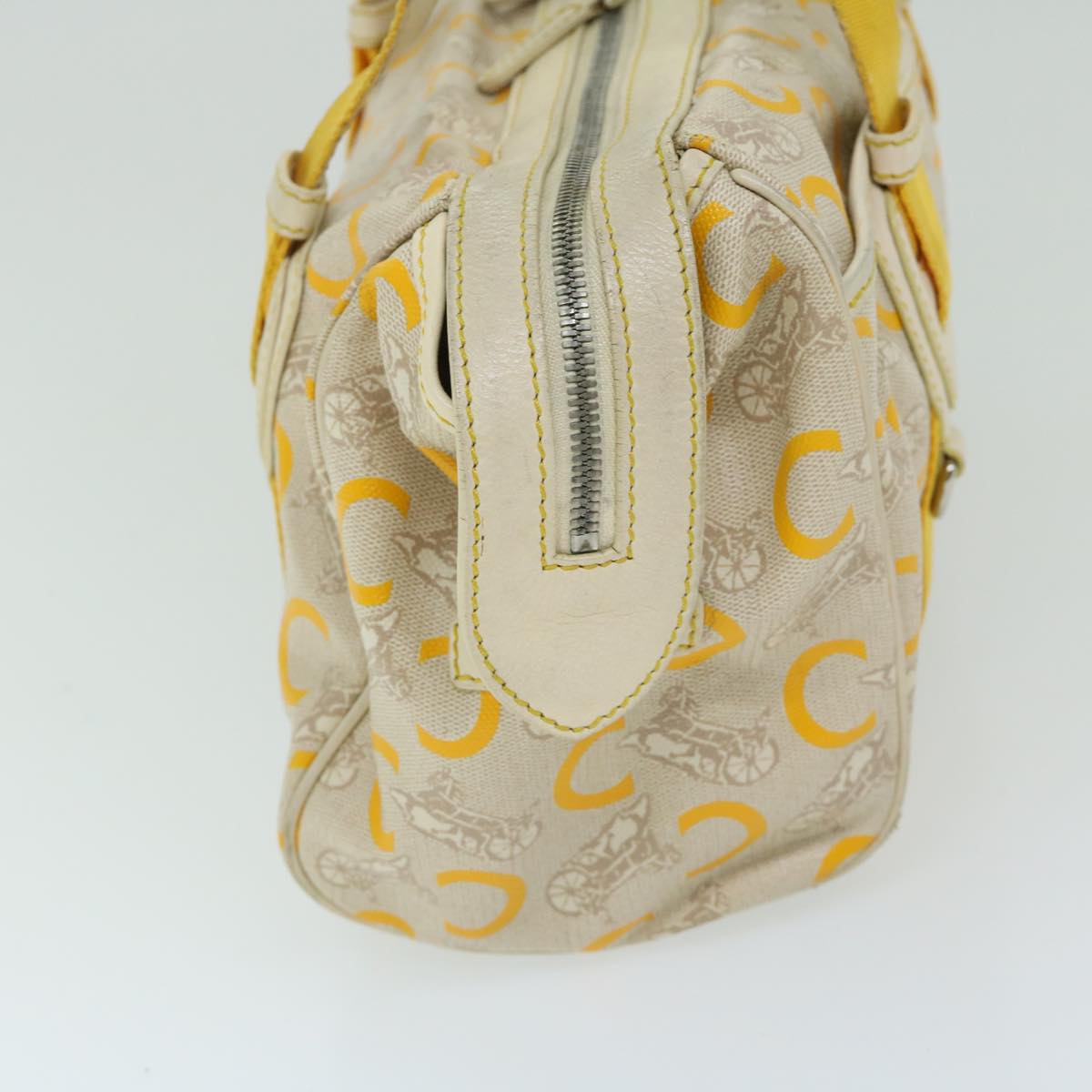 CELINE C Macadam Canvas Tote Bag Beige Auth 67827