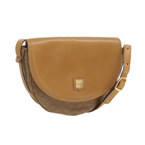 CELINE Macadam Canvas Shoulder Bag Beige  67872