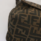 FENDI Zucca Canvas Mamma Baguette Shoulder Bag Black Brown67991