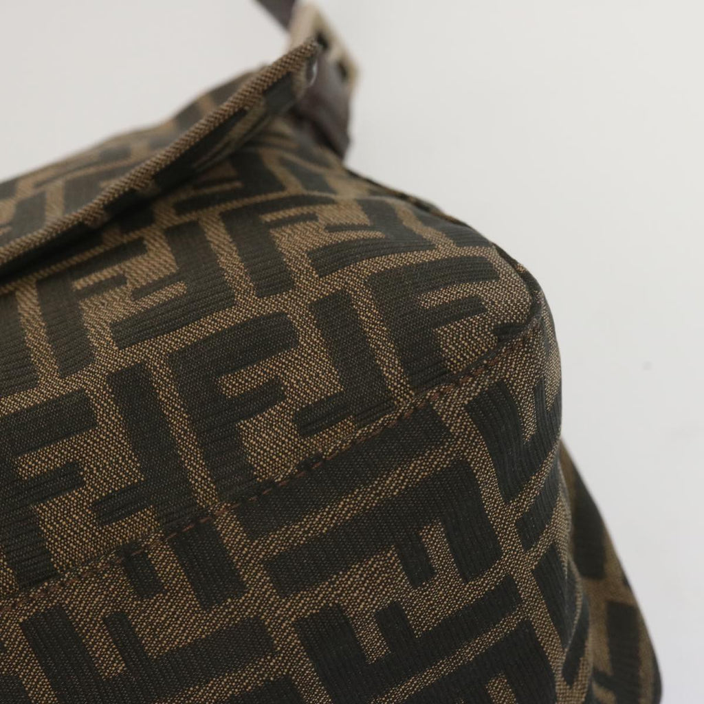FENDI Zucca Canvas Mamma Baguette Shoulder Bag Black Brown67991