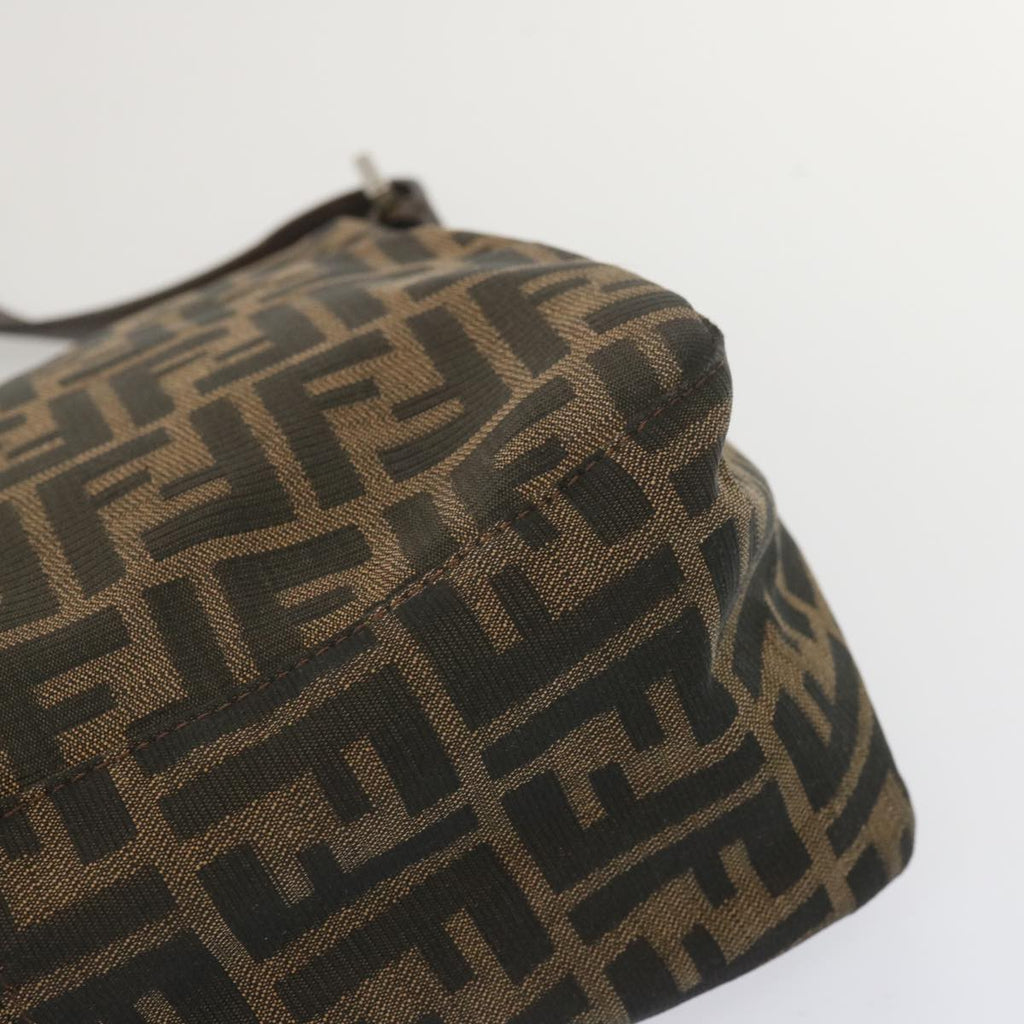 FENDI Zucca Canvas Mamma Baguette Shoulder Bag Black Brown67991