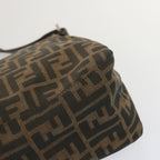 FENDI Zucca Canvas Mamma Baguette Shoulder Bag Black Brown67991
