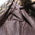 FENDI Zucca Canvas Mamma Baguette Shoulder Bag Black Brown67991
