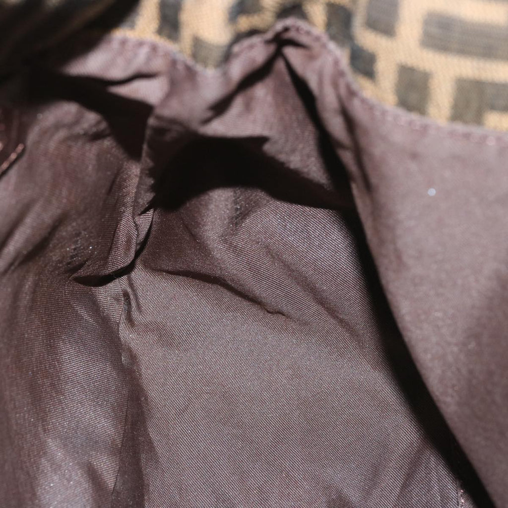 FENDI Zucca Canvas Mamma Baguette Shoulder Bag Black Brown67991