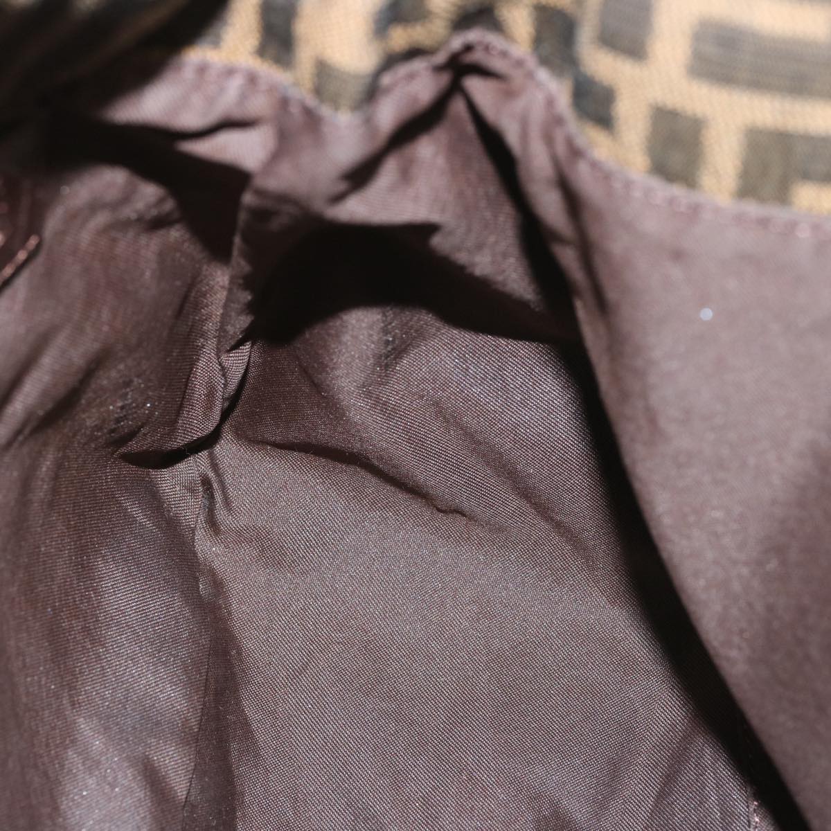 FENDI Zucca Canvas Mamma Baguette Shoulder Bag Black Brown67991