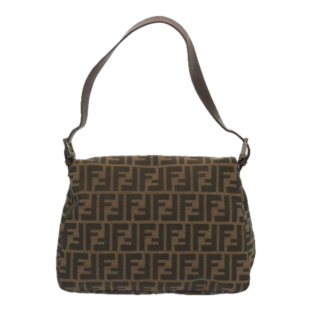 FENDI Zucca Canvas Mamma Baguette Shoulder Bag Black Brown67991