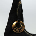 FENDI Zucchino Canvas Shoulder Bag Black67994