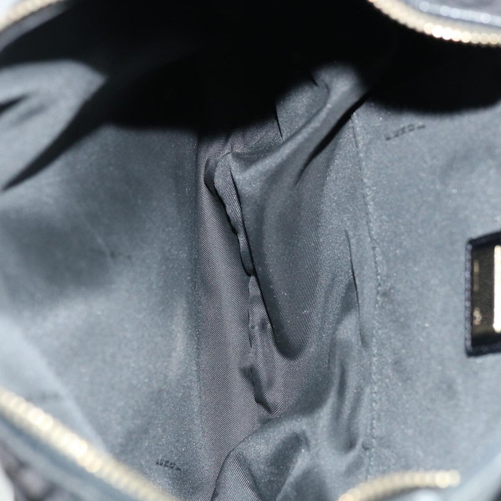 FENDI Zucchino Canvas Shoulder Bag Black67994
