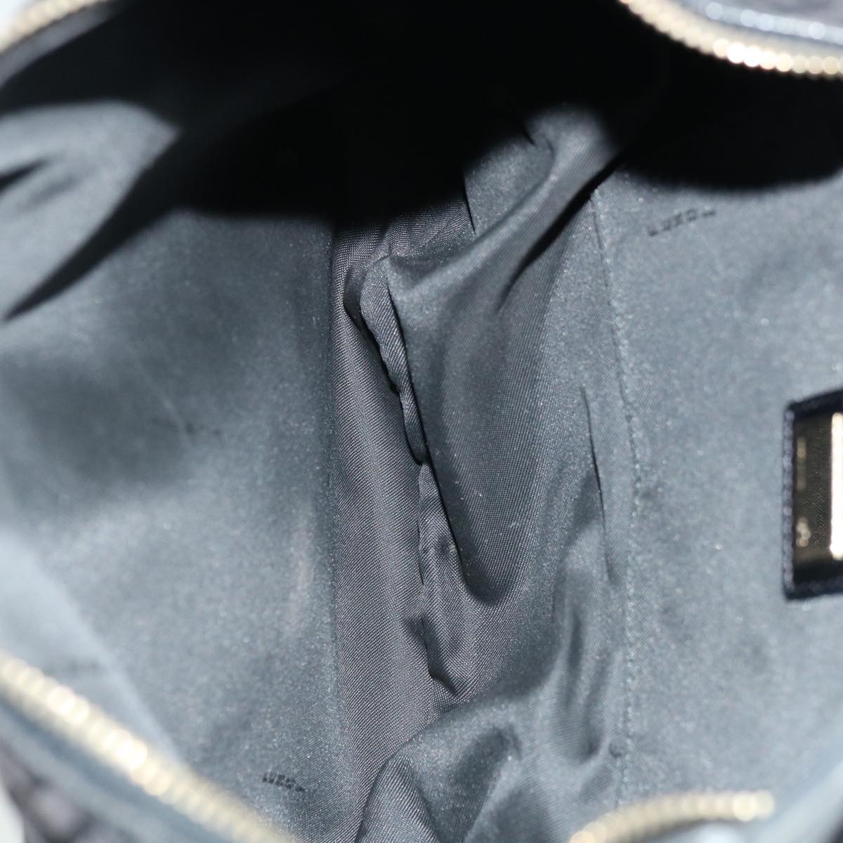 FENDI Zucchino Canvas Shoulder Bag Black67994