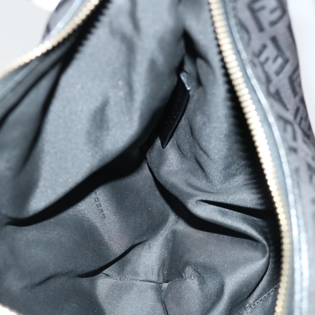 FENDI Zucchino Canvas Shoulder Bag Black67994