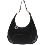 FENDI Zucchino Canvas Shoulder Bag Black67994