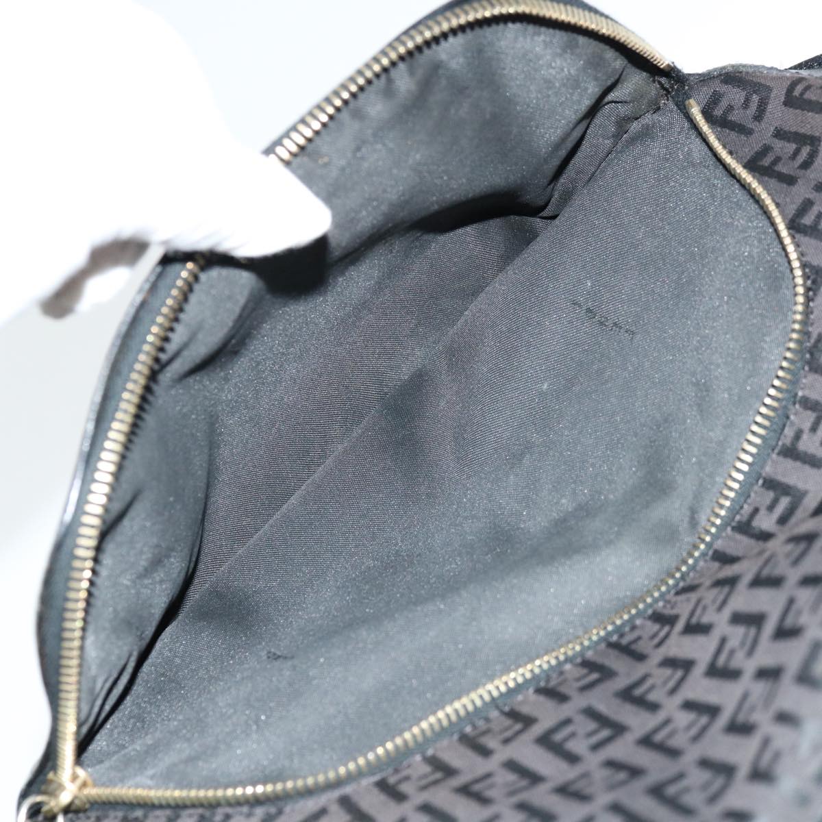 FENDI Zucchino Canvas Shoulder Bag Black67994