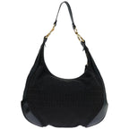 FENDI Zucchino Canvas Shoulder Bag Black67994