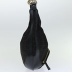 FENDI Zucchino Canvas Shoulder Bag Black67994