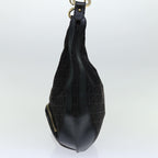 FENDI Zucchino Canvas Shoulder Bag Black67994