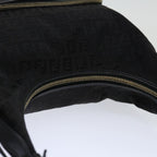 FENDI Zucchino Canvas Shoulder Bag Black67994
